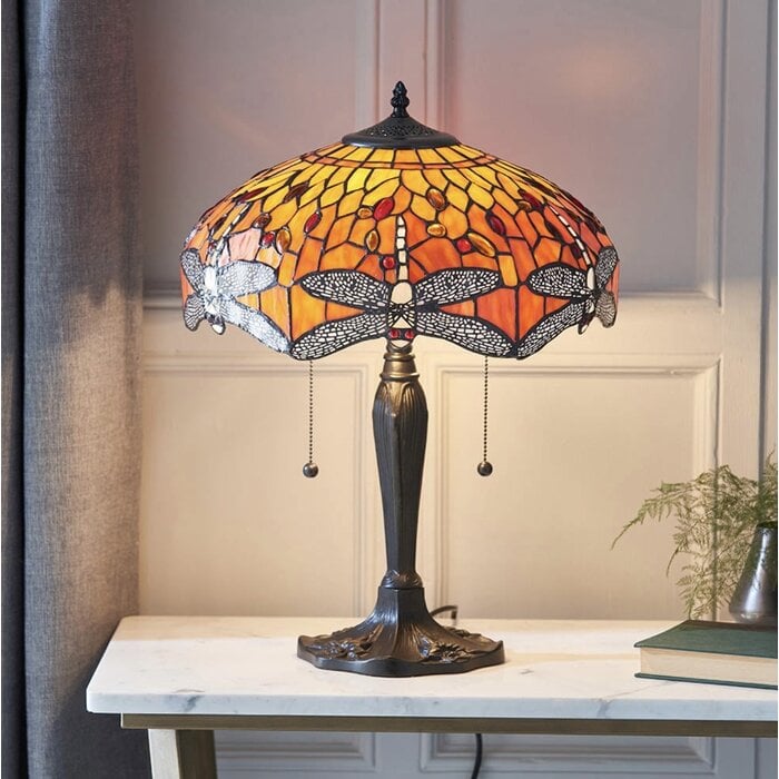 Dragonfly Flame - Tiffany Medium Table Lamp