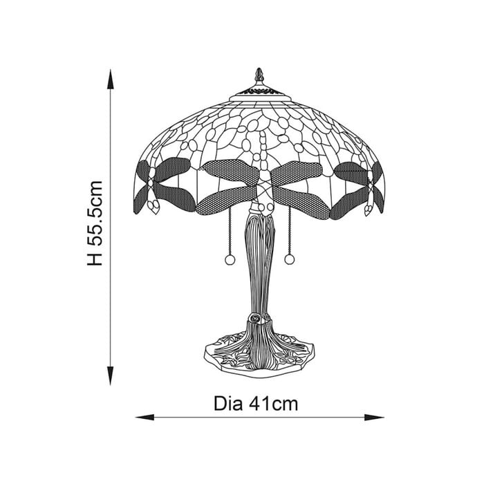 Dragonfly Flame - Tiffany Medium Table Lamp
