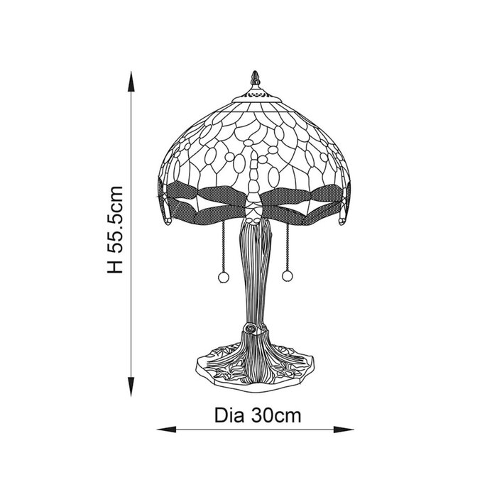 Dragonfly Flame - Tiffany Small Table Lamp