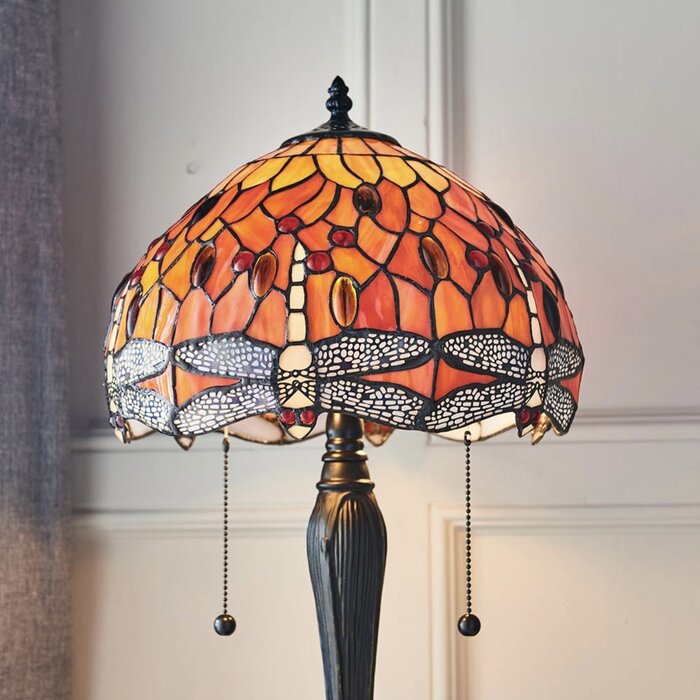 Dragonfly Flame - Tiffany Small Table Lamp