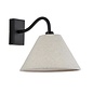 Ashwicke - Wall Light - Black with Tapered Faux Linen Shade
