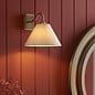 Ashwicke - Wall Light - Antique Brass with Tapered Faux Linen Shade