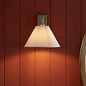 Ashwicke - Wall Light - Antique Brass with Tapered Faux Linen Shade