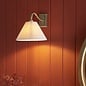 Ashwicke - Wall Light - Antique Brass with Tapered Faux Linen Shade