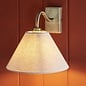 Ashwicke - Wall Light - Antique Brass with Tapered Faux Linen Shade