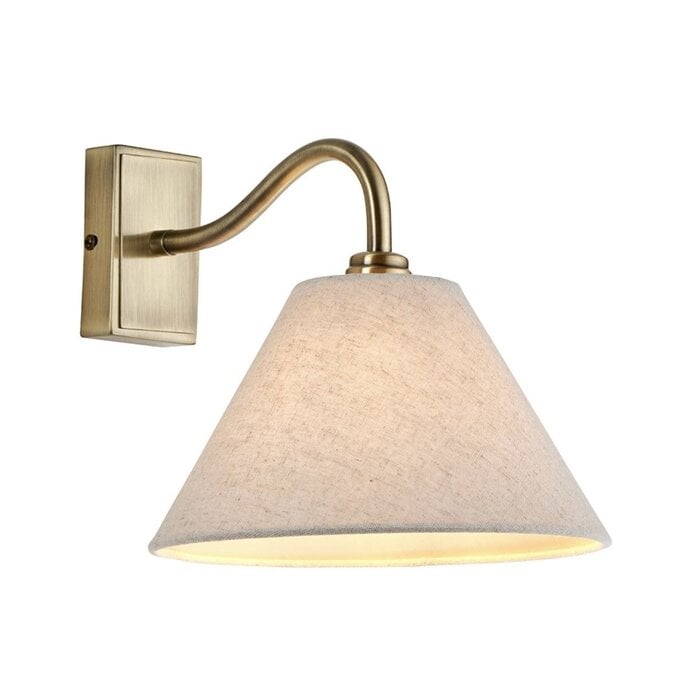 Ashwicke - Wall Light - Antique Brass with Tapered Faux Linen Shade