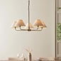 Ashwicke  - 5  Light Ceiling Pendant - Antique Brass with Fabric Shades