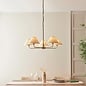 Ashwicke  - 5  Light Ceiling Pendant - Antique Brass with Fabric Shades