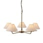 Ashwicke  - 5  Light Ceiling Pendant - Antique Brass with Fabric Shades