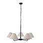 Ashwicke  - 5  Light Ceiling Pendant - Matt Black with Fabric Shades