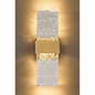 Troy - Large Up and Down Wall Light - Satin Gold with Ripple Wave Glass