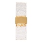 Troy - Large Up and Down Wall Light - Satin Gold with Ripple Wave Glass