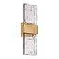 Troy - Large Up and Down Wall Light - Satin Gold with Ripple Wave Glass