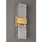 Troy - Large Up and Down Wall Light - Satin Gold with Ripple Wave Glass