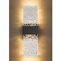 Troy - Large Up and Down Wall Light - Black with Ripple Wave Glass