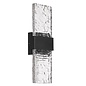 Troy - Large Up and Down Wall Light - Black with Ripple Wave Glass
