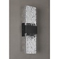Troy - Large Up and Down Wall Light - Black with Ripple Wave Glass