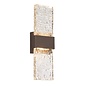 Troy - Large Up and Down Wall Light - Cacao with Ripple Wave Glass
