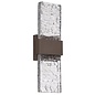 Troy - Large Up and Down Wall Light - Cacao with Ripple Wave Glass