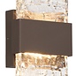 Troy - Large Up and Down Wall Light - Cacao with Ripple Wave Glass