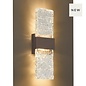 Troy - Large Up and Down Wall Light - Cacao with Ripple Wave Glass