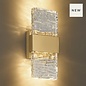 Troy - Up and Down Wall Light - Satin Gold with Ripple Wave Glass