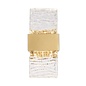 Troy - Up and Down Wall Light - Satin Gold with Ripple Wave Glass
