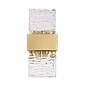 Troy - Up and Down Wall Light - Satin Gold with Ripple Wave Glass