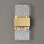 Troy - Up and Down Wall Light - Satin Gold with Ripple Wave Glass