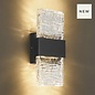 Troy - Up and Down Wall Light - Black with Ripple Wave Glass