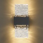 Troy - Up and Down Wall Light - Black with Ripple Wave Glass