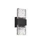 Troy - Up and Down Wall Light - Black with Ripple Wave Glass