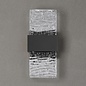 Troy - Up and Down Wall Light - Black with Ripple Wave Glass