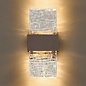 Troy - Up and Down Wall Light - Cacao with Ripple Wave Glass