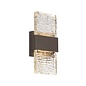 Troy - Up and Down Wall Light - Cacao with Ripple Wave Glass