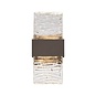 Troy - Up and Down Wall Light - Cacao with Ripple Wave Glass