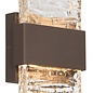 Troy - Up and Down Wall Light - Cacao with Ripple Wave Glass