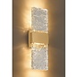 Troy - Large Up and Down Wall Light - Satin Gold with Ripple Wave Glass