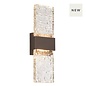 Troy - Large Up and Down Wall Light - Cacao with Ripple Wave Glass
