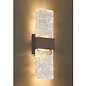 Troy - Large Up and Down Wall Light - Cacao with Ripple Wave Glass