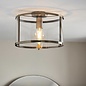 Hopton - Modern Classic Flush Glass Lantern Ceiling Light - Antique Brass