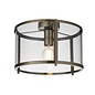Hopton - Modern Classic Flush Glass Lantern Ceiling Light - Antique Brass