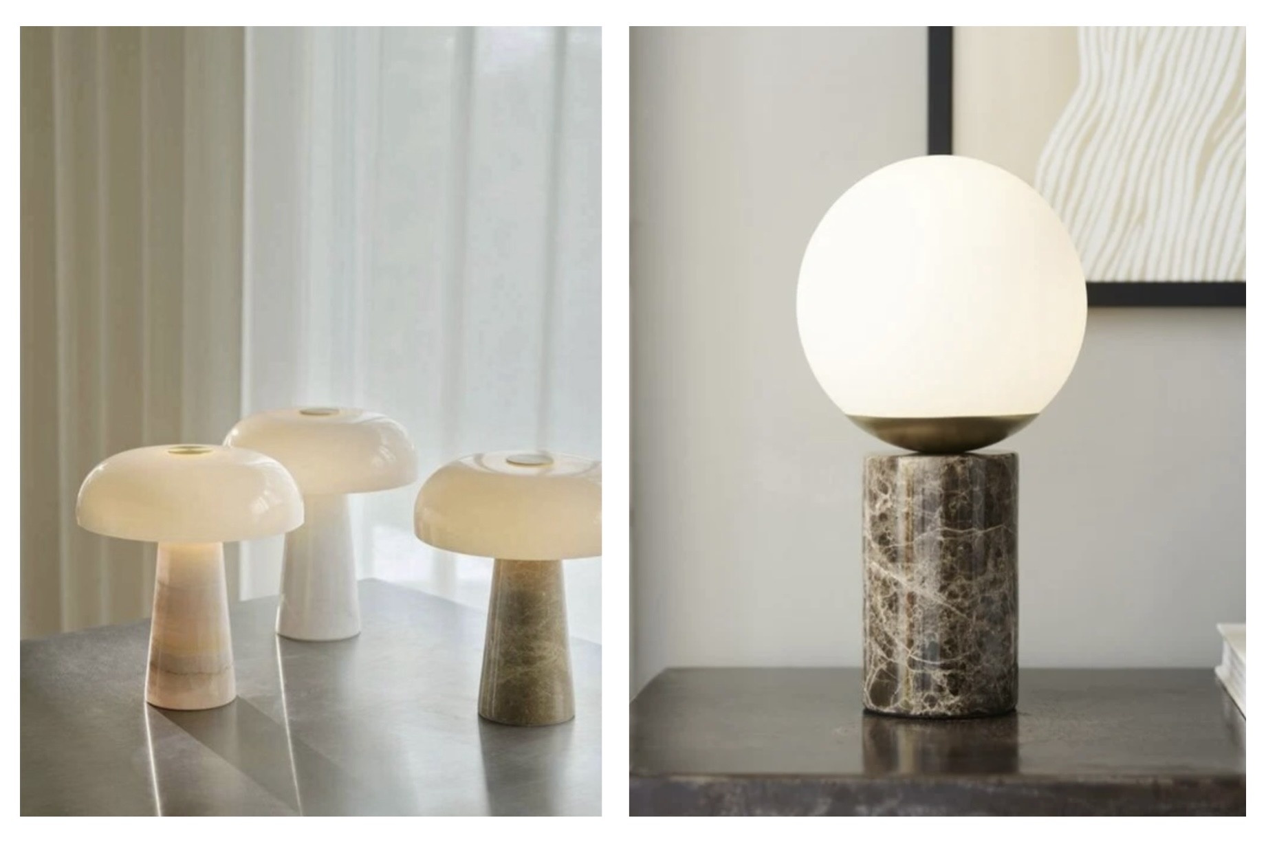 Glossy table lamps and Tre table lamp