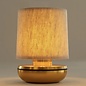 Noble Firefly - Rechargeable Cordless Table Lamp - Gold & Beige Linen