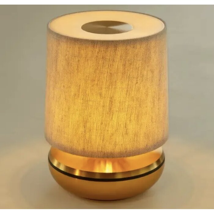 Noble Firefly - Rechargeable Cordless Table Lamp - Gold & Beige Linen