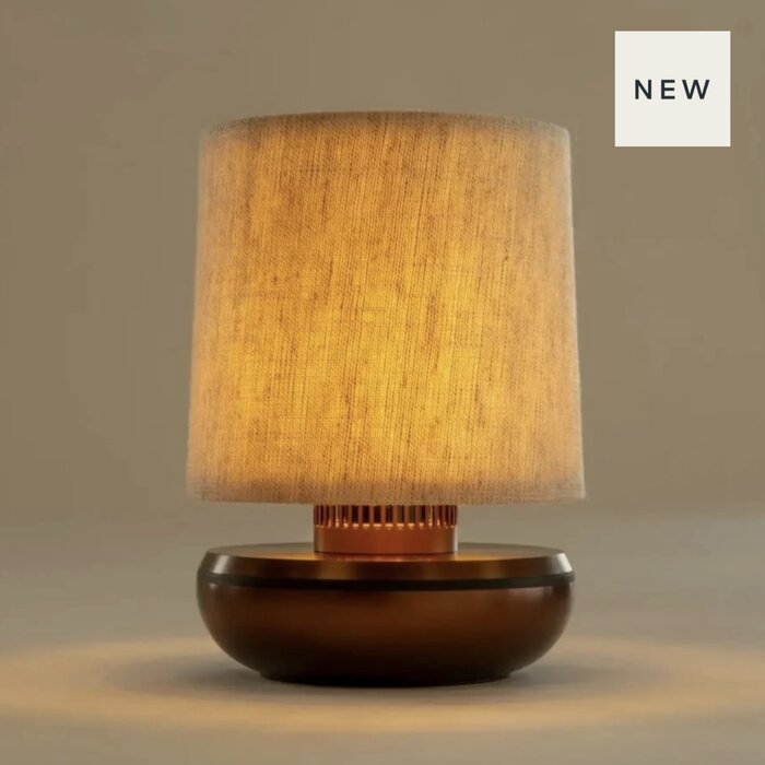 Noble Firefly - Rechargeable Cordless Table Lamp - Bronze & Beige Linen