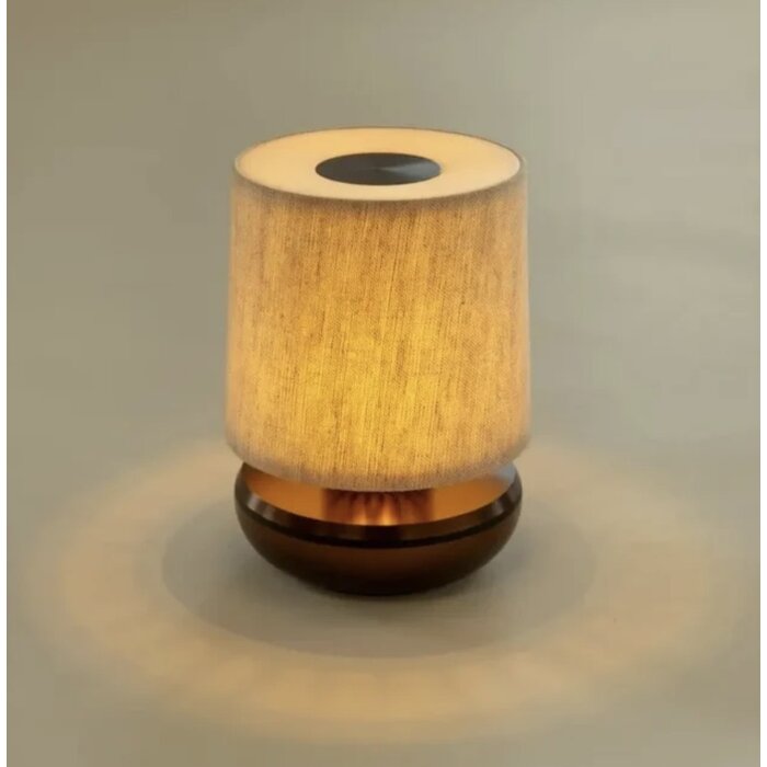Noble Firefly - Rechargeable Cordless Table Lamp - Bronze & Beige Linen