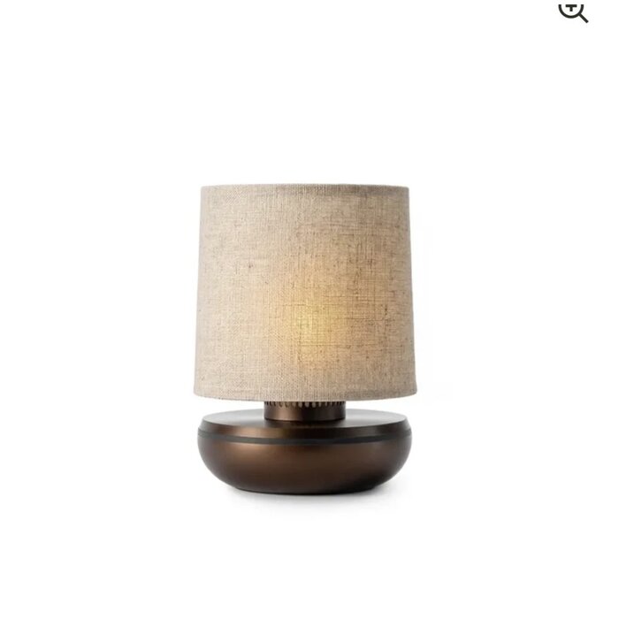 Noble Firefly - Rechargeable Cordless Table Lamp - Bronze & Beige Linen