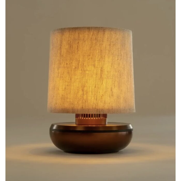 Noble Firefly - Rechargeable Cordless Table Lamp - Bronze & Beige Linen