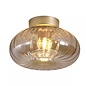 Celesta - Amber Glass and Gold Flush Ceiling Light